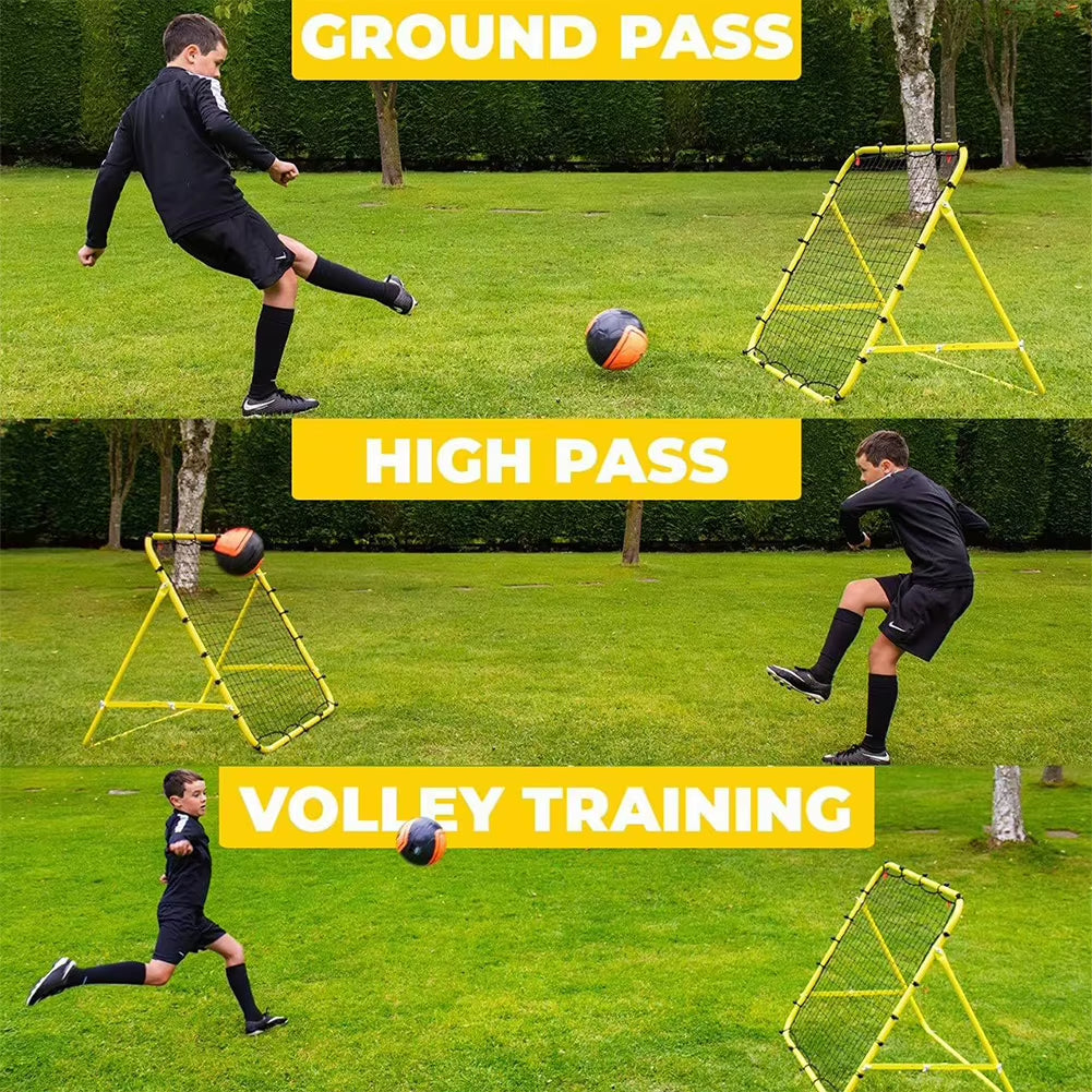 Soccer Rebounder Net with 20 Elastic Ropes Soccer Bounce Back Net Rebound Net Training Aid for Kids Teens & Adults